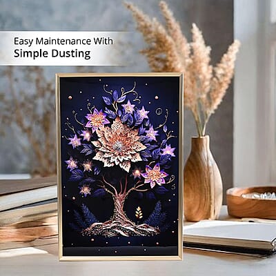 Flower Tree Crystal Painting With Frame