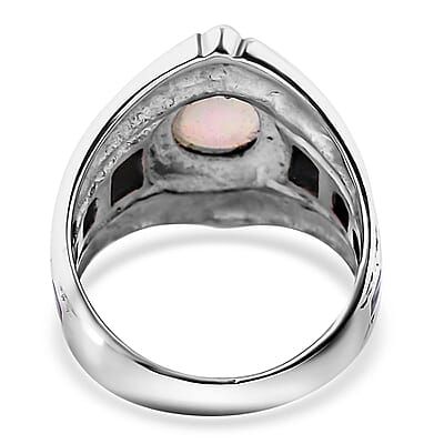 Bali Legacy Ethiopian Welo Opal and Abalone Shell Ring in Sterling Silver (Size 10.0) 1.65 ctw
