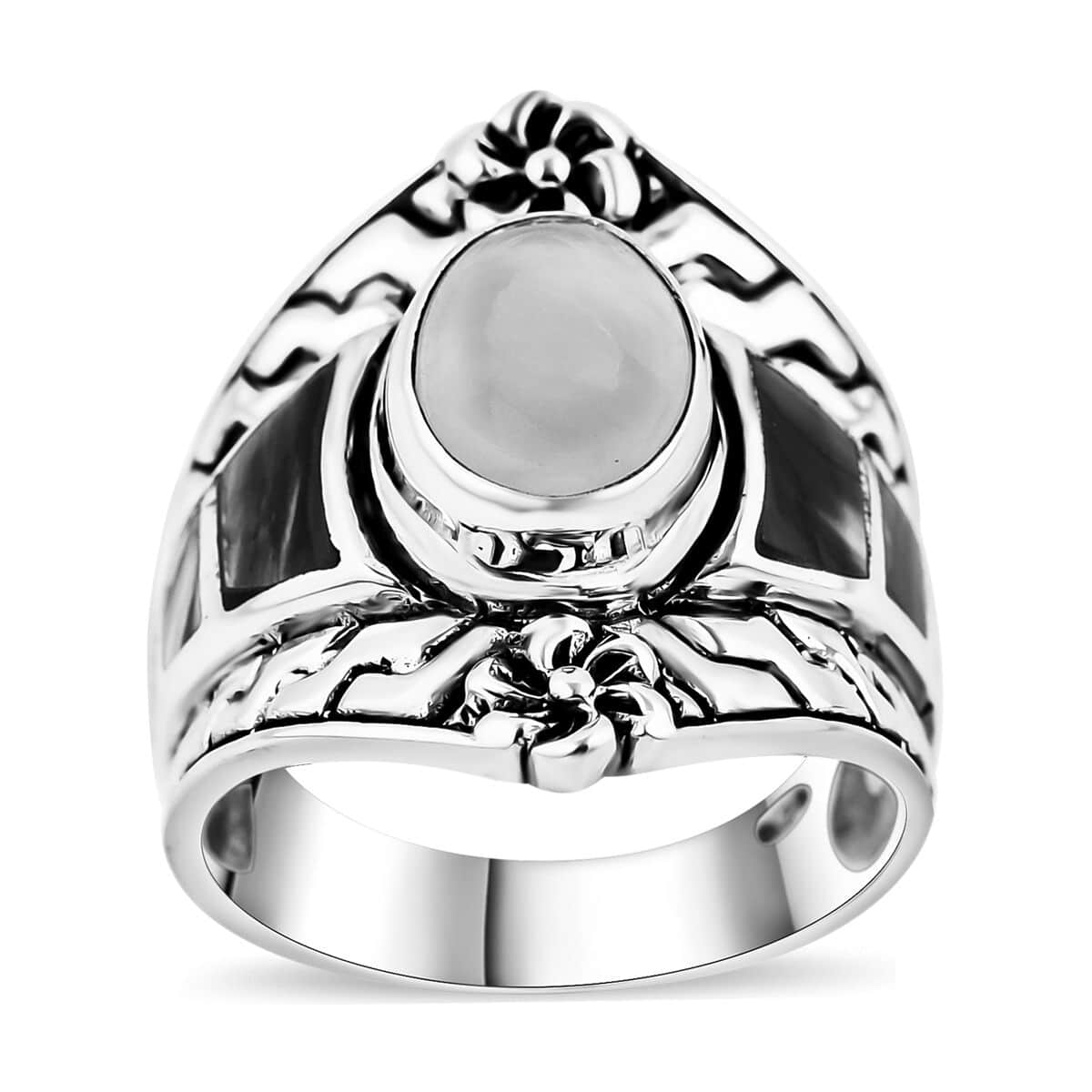 Bali Legacy Ethiopian Welo Opal and Abalone Shell Ring in Sterling Silver (Size 6.0) 1.65 ctw image number 0