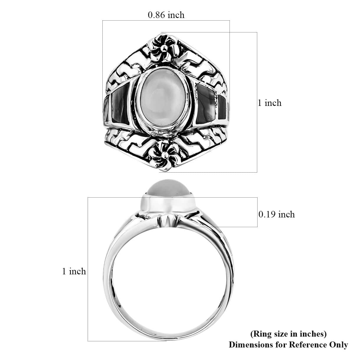 Bali Legacy Ethiopian Welo Opal and Abalone Shell Ring in Sterling Silver (Size 8.0) 1.65 ctw image number 5
