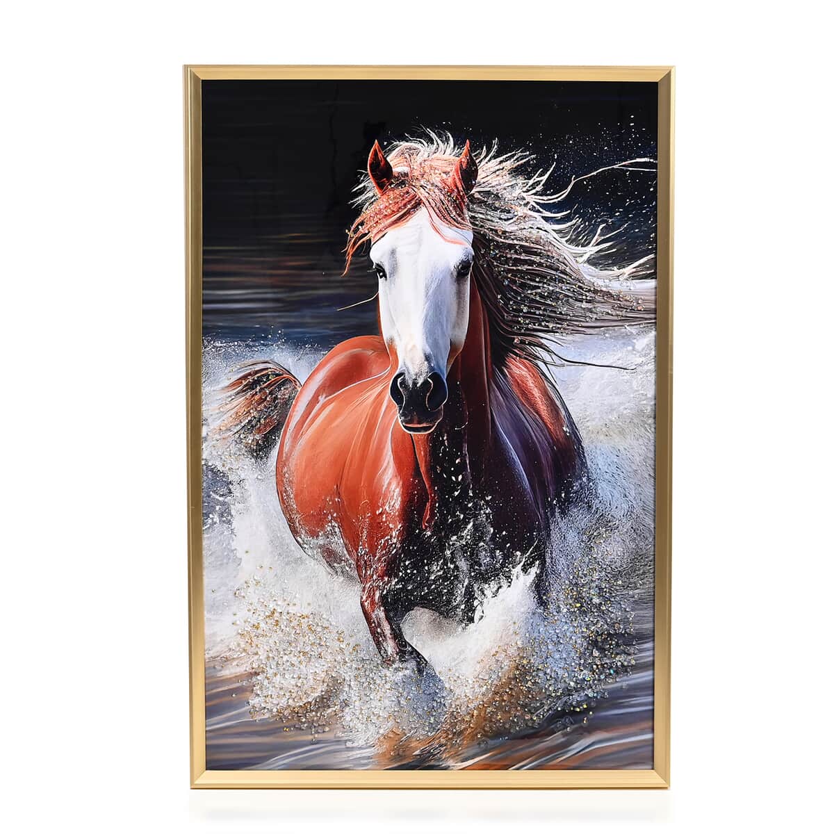 Horse Crystal Painting With Frame image number 0