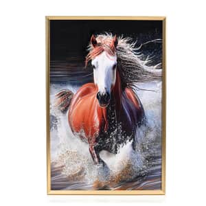 Horse Crystal Painting With Frame