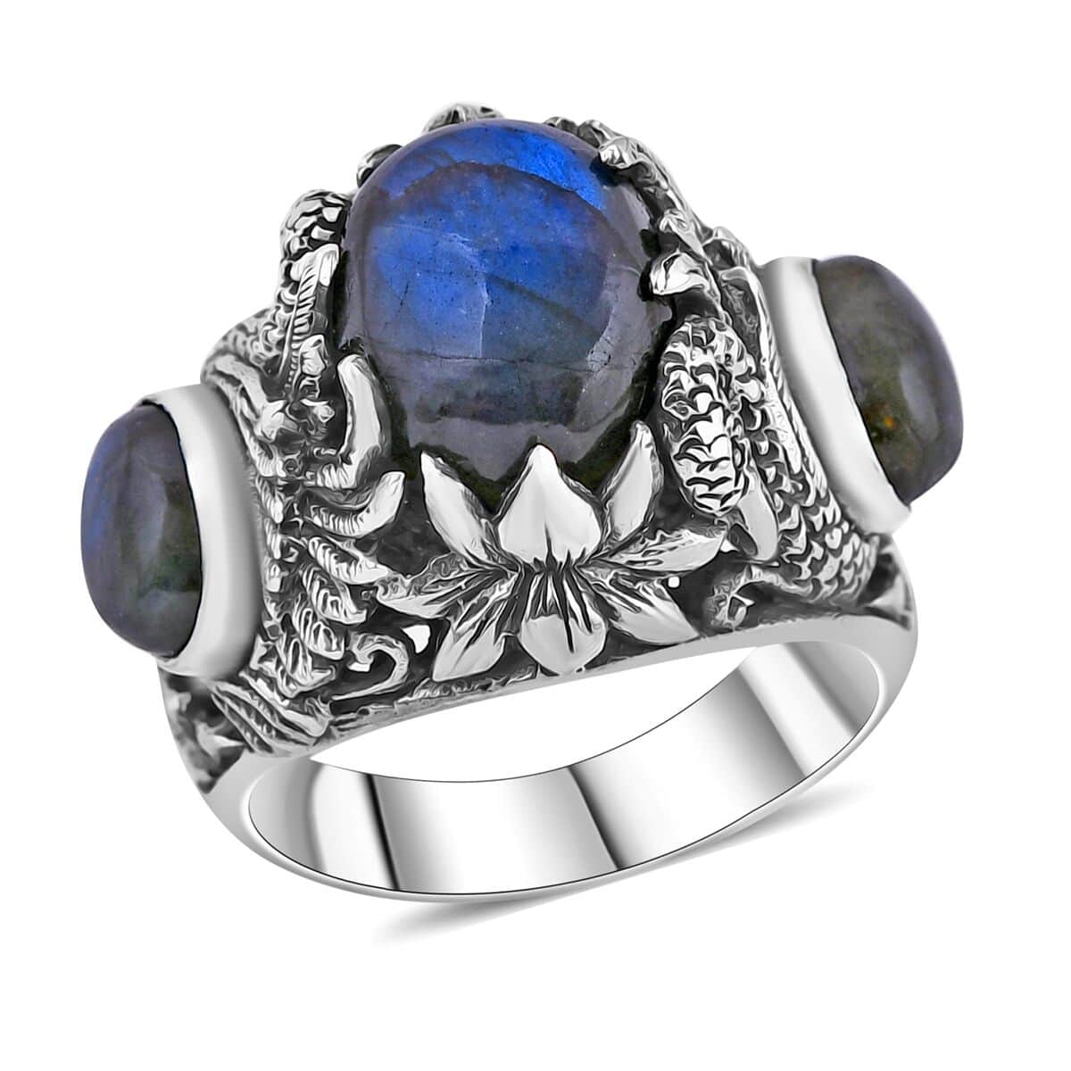 Bali Legacy Malagasy Labradorite Ring in Sterling Silver (Size 10.0) 9.00 ctw image number 0