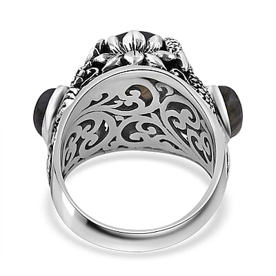 Bali Legacy Malagasy Labradorite Ring in Sterling Silver (Size 10.0) 9.00 ctw