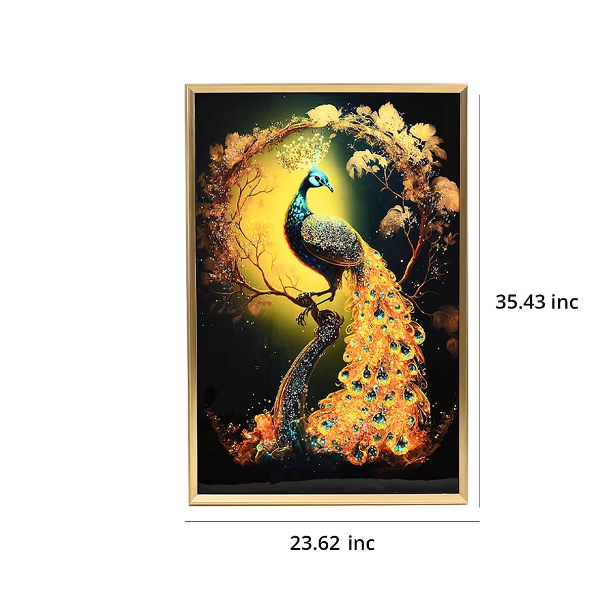 Peacock Crystal Painting With Frame image number 6