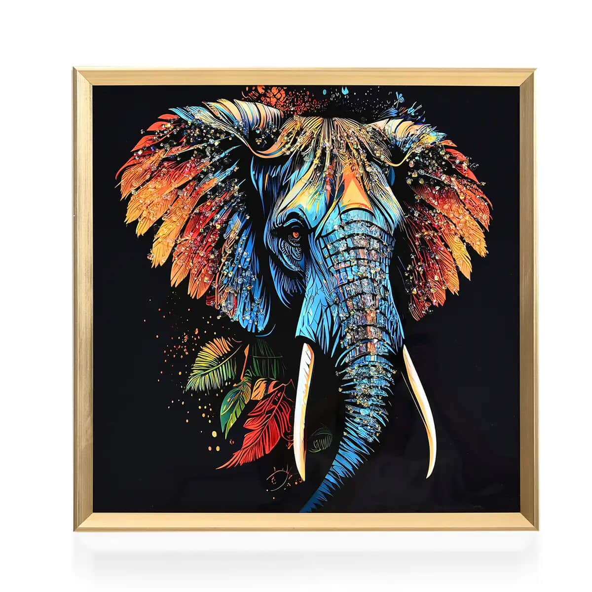 Elephant Crystal Painting with Frame image number 0