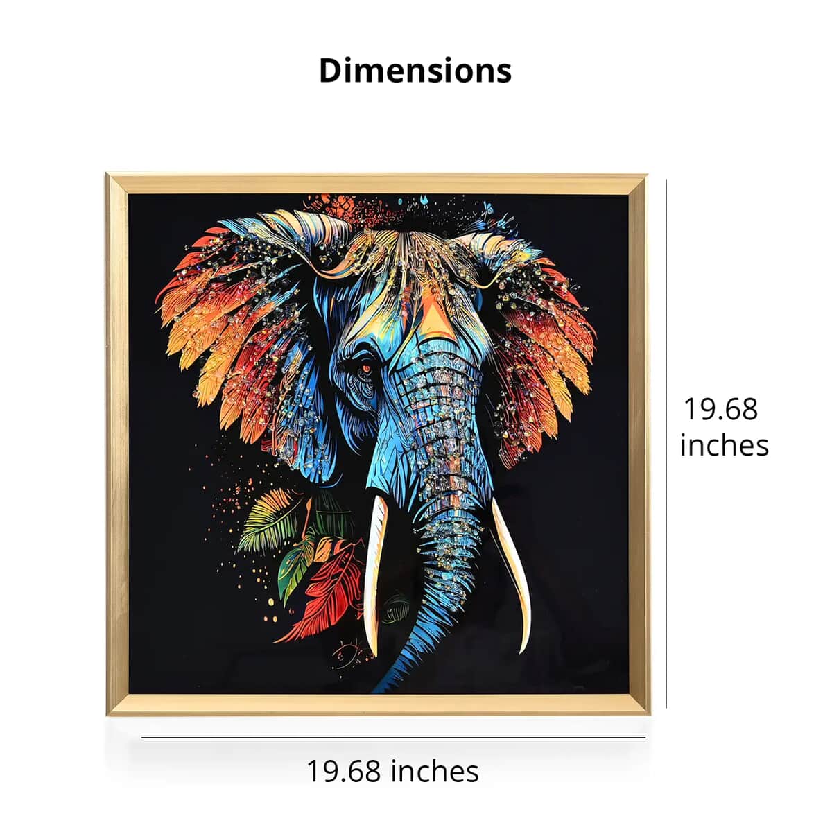 Elephant Crystal Painting with Frame image number 6