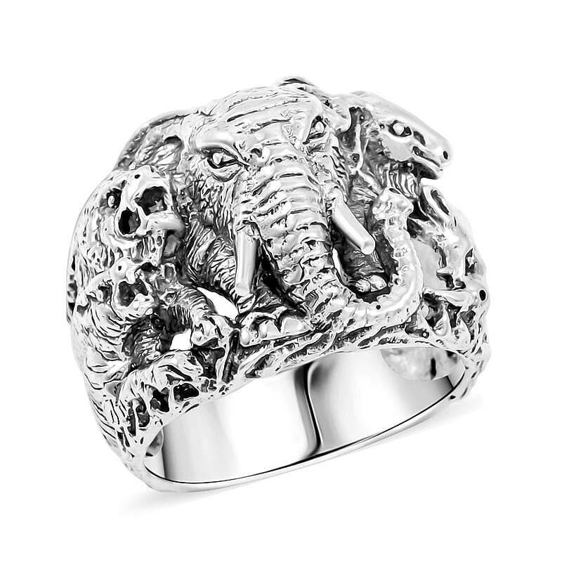 Bali Legacy Sterling Silver Safari Animal Ring (Size 10.0) 11.35 Grams
