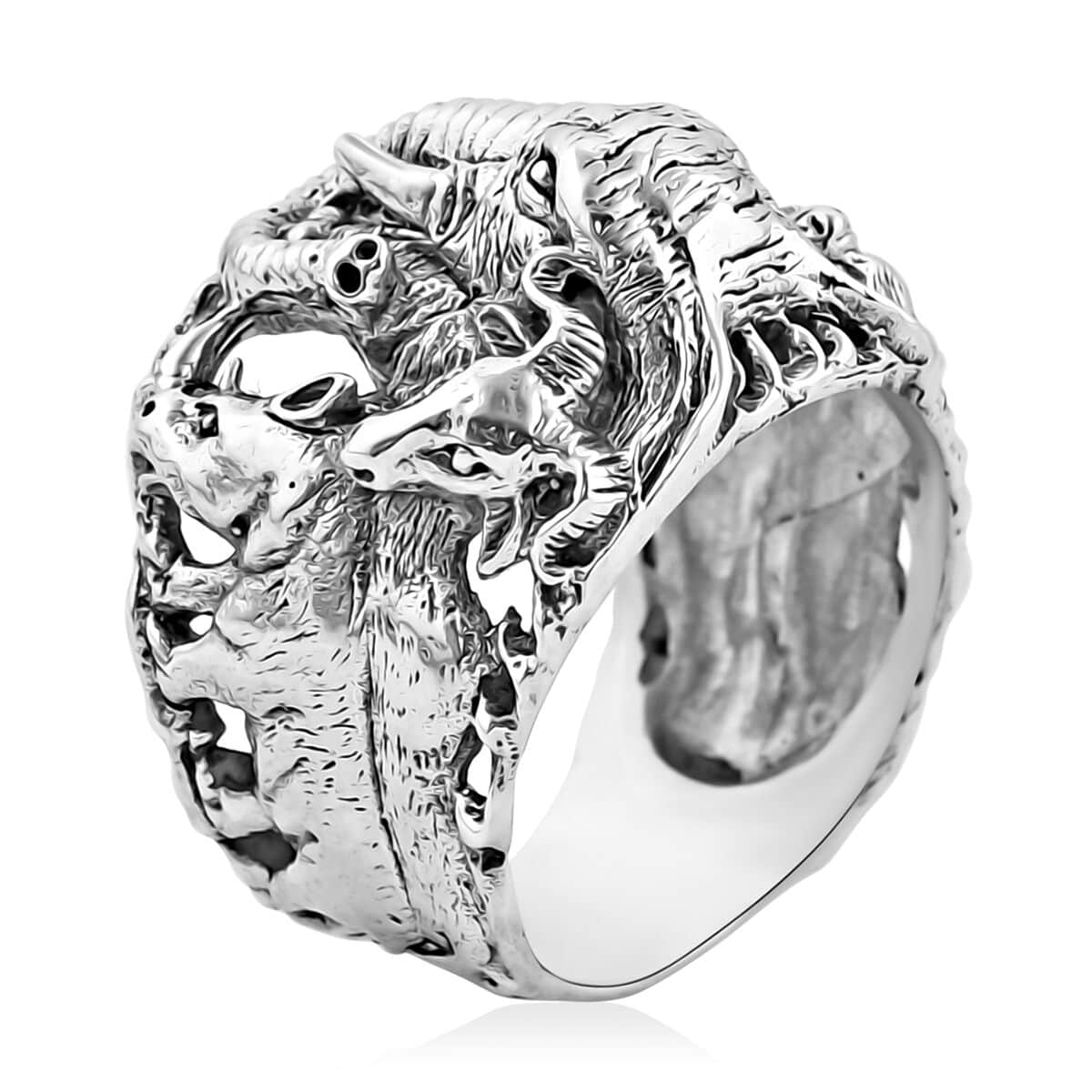 Bali Legacy Sterling Silver Safari Animal Ring (Size 6.0) 11.35 Grams image number 4