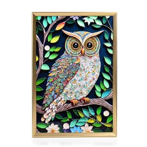 Owl Crystal Painting with Frame