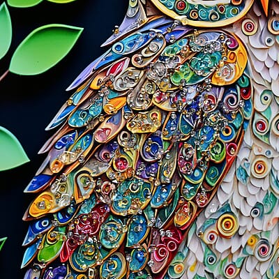 Owl Crystal Painting with Frame