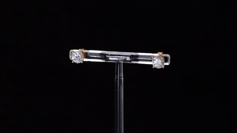 Moissanite Solitaire Stud Earrings in Vermeil Yellow Gold Over Sterling Silver 1.50 ctw