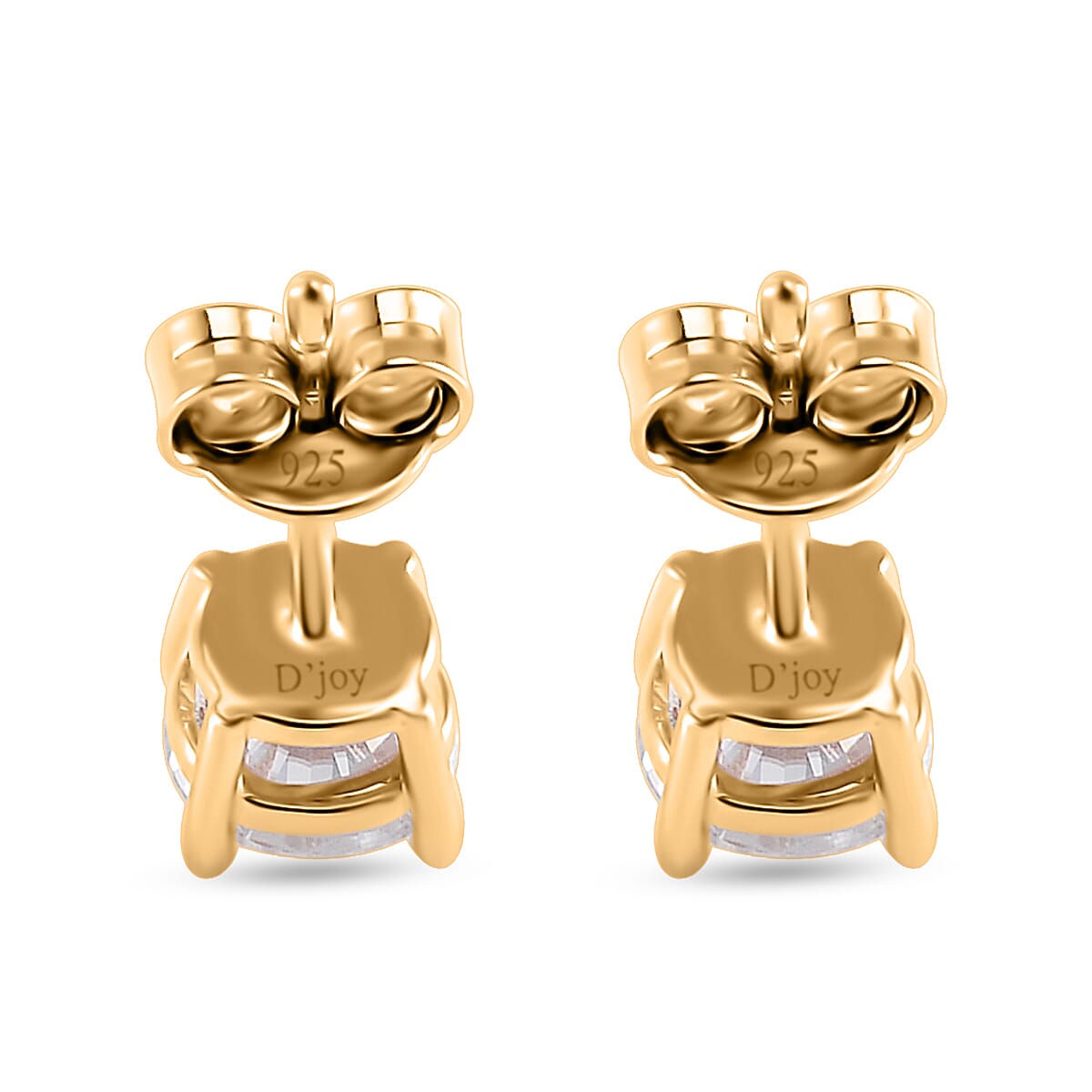 Moissanite Solitaire Stud Earrings in Vermeil Yellow Gold Over Sterling Silver 1.50 ctw