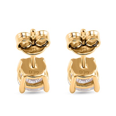 Moissanite Solitaire Stud Earrings in Vermeil Yellow Gold Over Sterling Silver 1.50 ctw