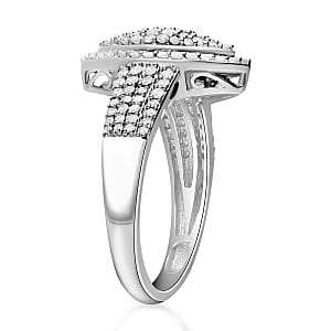 White Diamond 1.00 ctw Ring in Platinum Over Sterling Silver (Size 9.0)