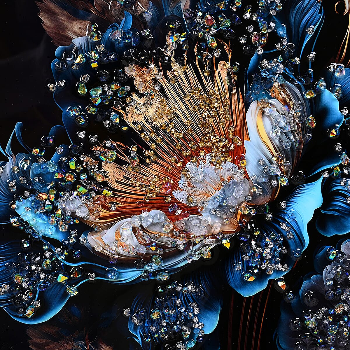 Flower Crystal Painting with Frame image number 1