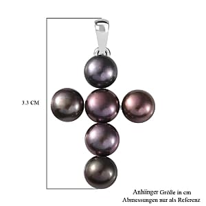 Fresh Water Peacock Pearl 4.50 ctw Pendant in Platinum Over Sterling Silver