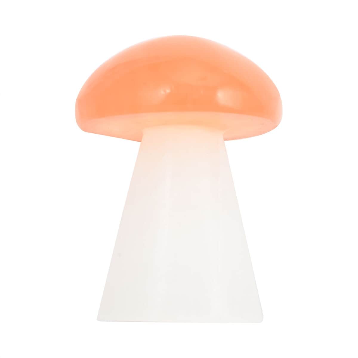 Orange & Clear Selenite Mushroom 6cm 417.5ctw image number 3