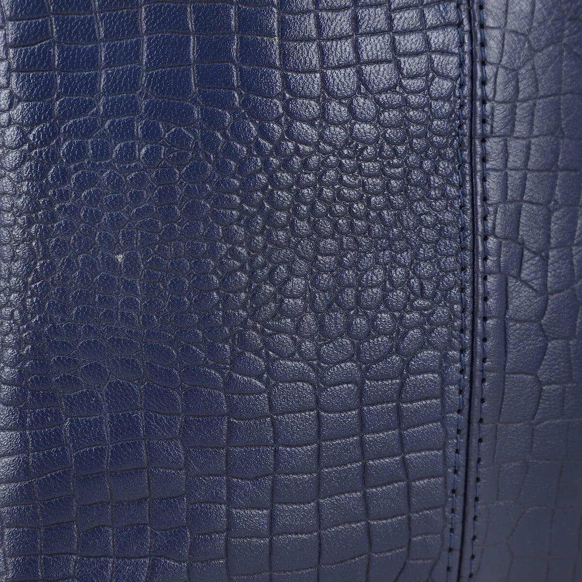 Navy Genuine Leather Croco Embossed Crossbody Bag image number 7