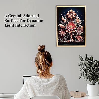 Floral Crystal Painting with Frame