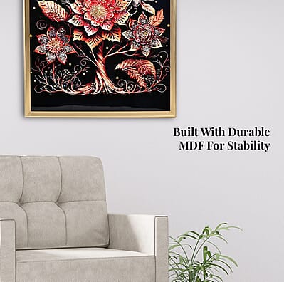 Floral Crystal Painting with Frame