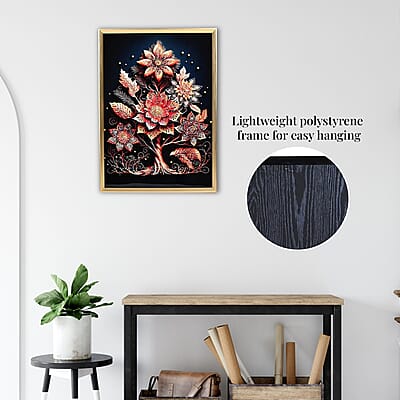 Floral Crystal Painting with Frame
