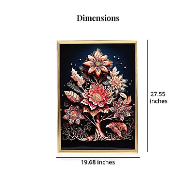 Floral Crystal Painting with Frame