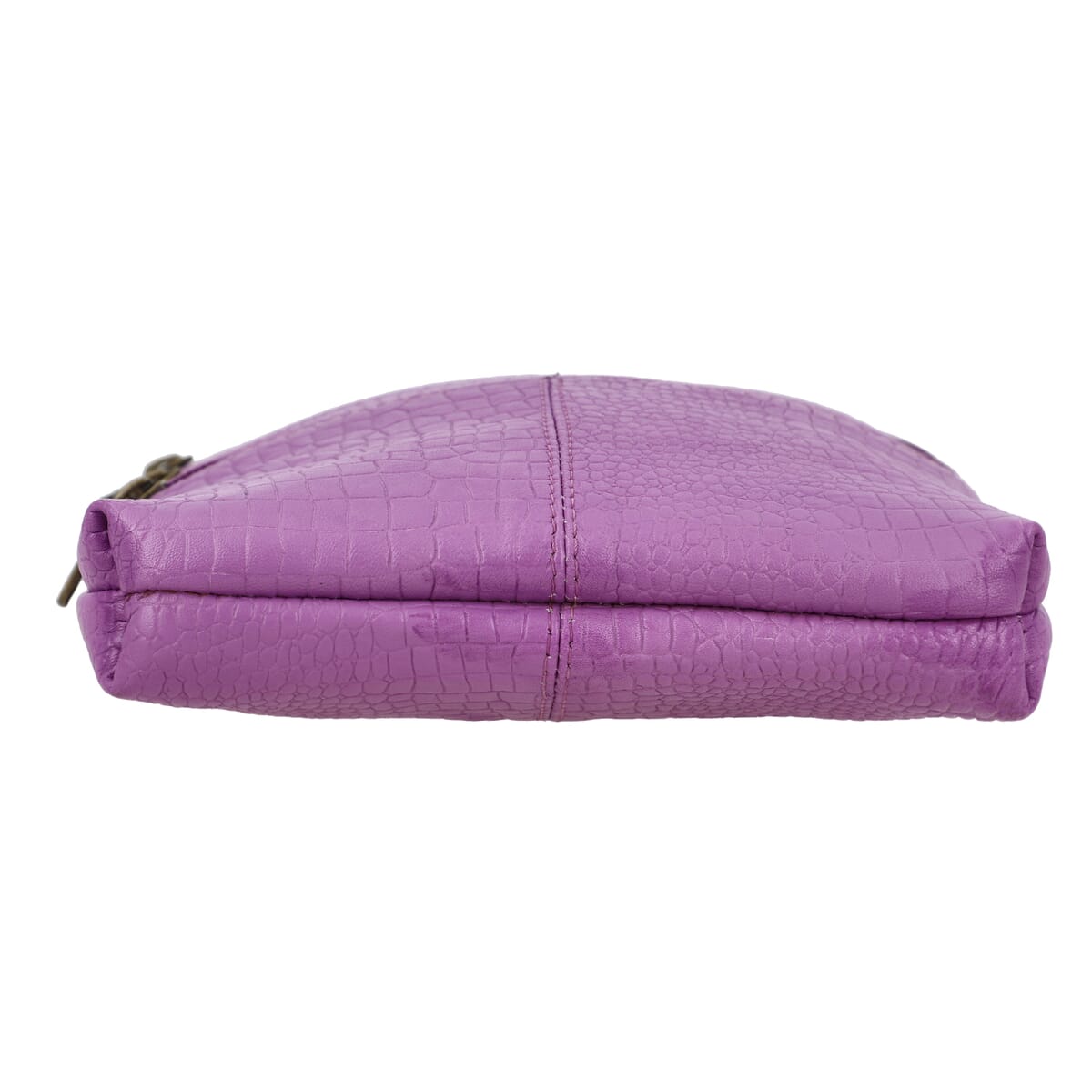 Lavender Genuine Leather Croco Embossed Crossbody Bag image number 7