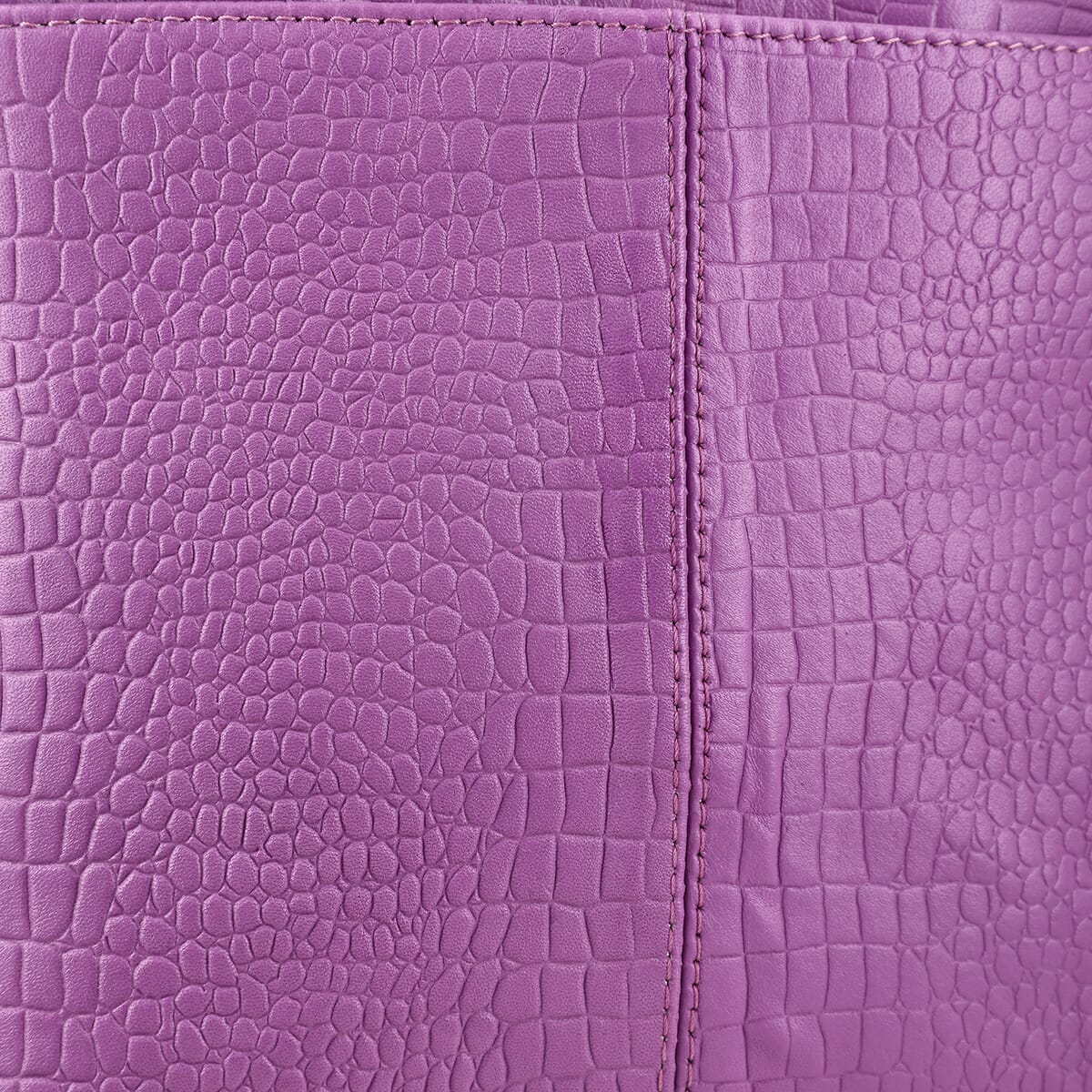 Lavender Genuine Leather Croco Embossed Crossbody Bag image number 8