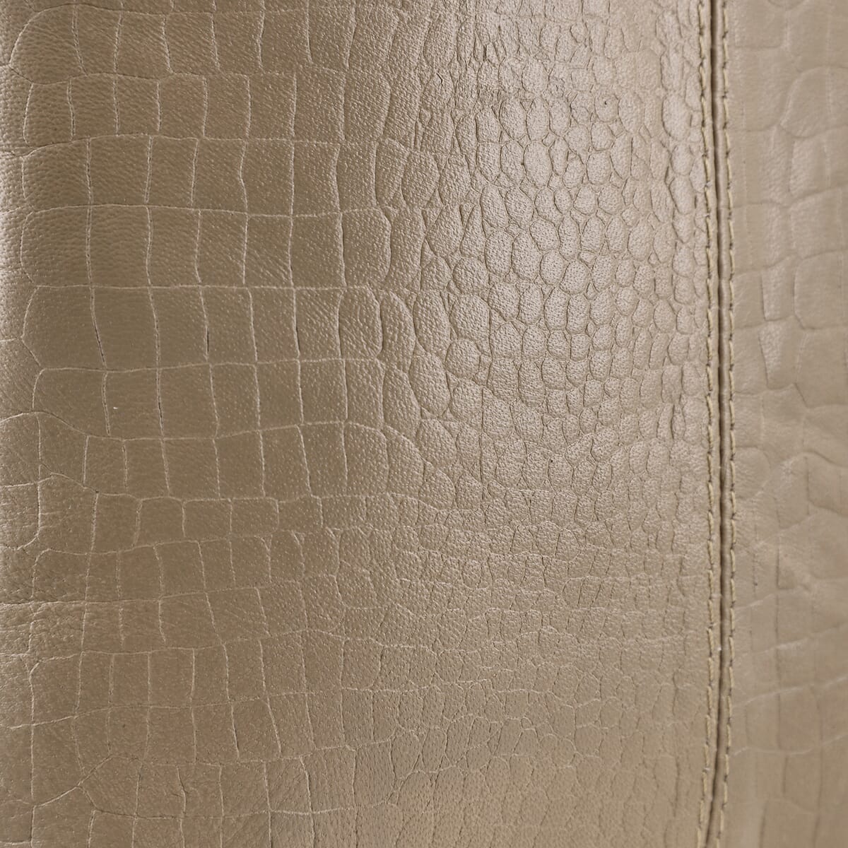 Gray Genuine Leather Croco Embossed Crossbody Bag image number 7