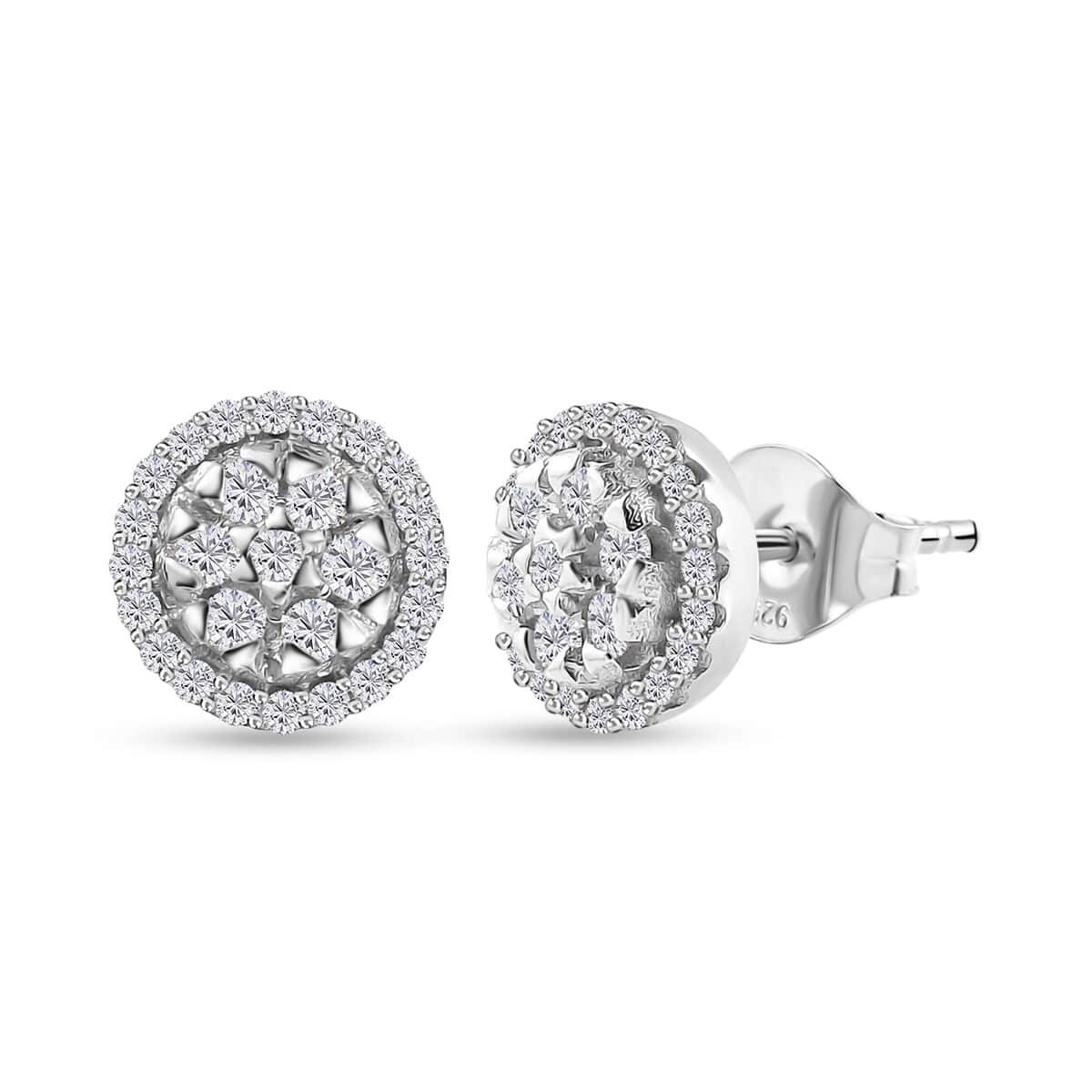 Diamond Stud Earrings in Platinum Over Sterling Silver 0.50 ctw image number 0