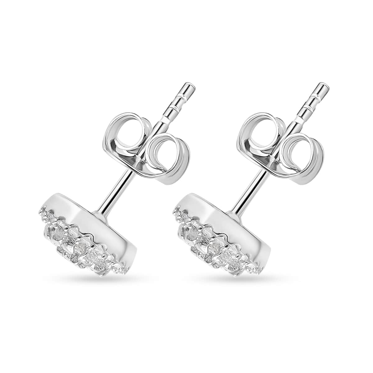 Diamond Stud Earrings in Platinum Over Sterling Silver 0.50 ctw image number 3