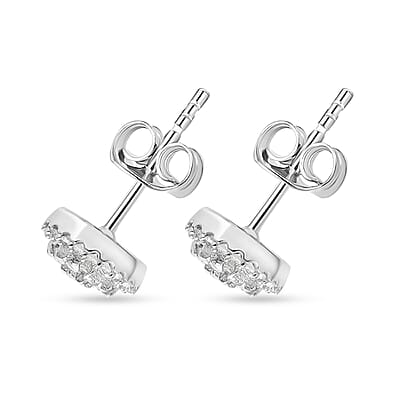 Diamond Stud Earrings in Platinum Over Sterling Silver 0.50 ctw