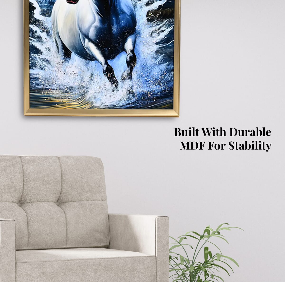 Horse Crystal Painting with Frame image number 2