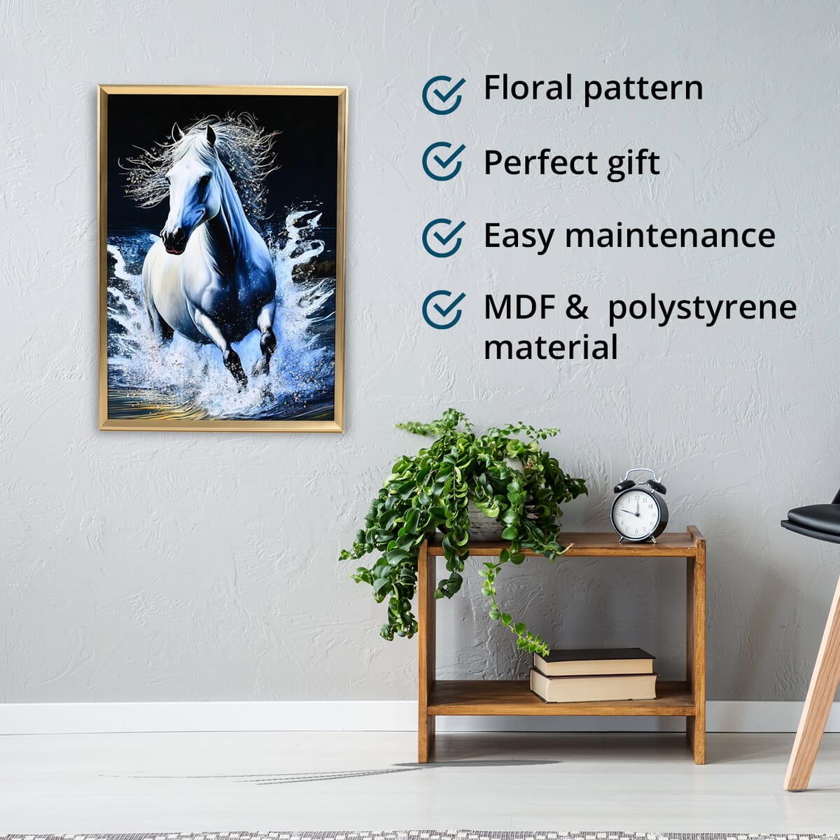Horse Crystal Painting with Frame image number 3