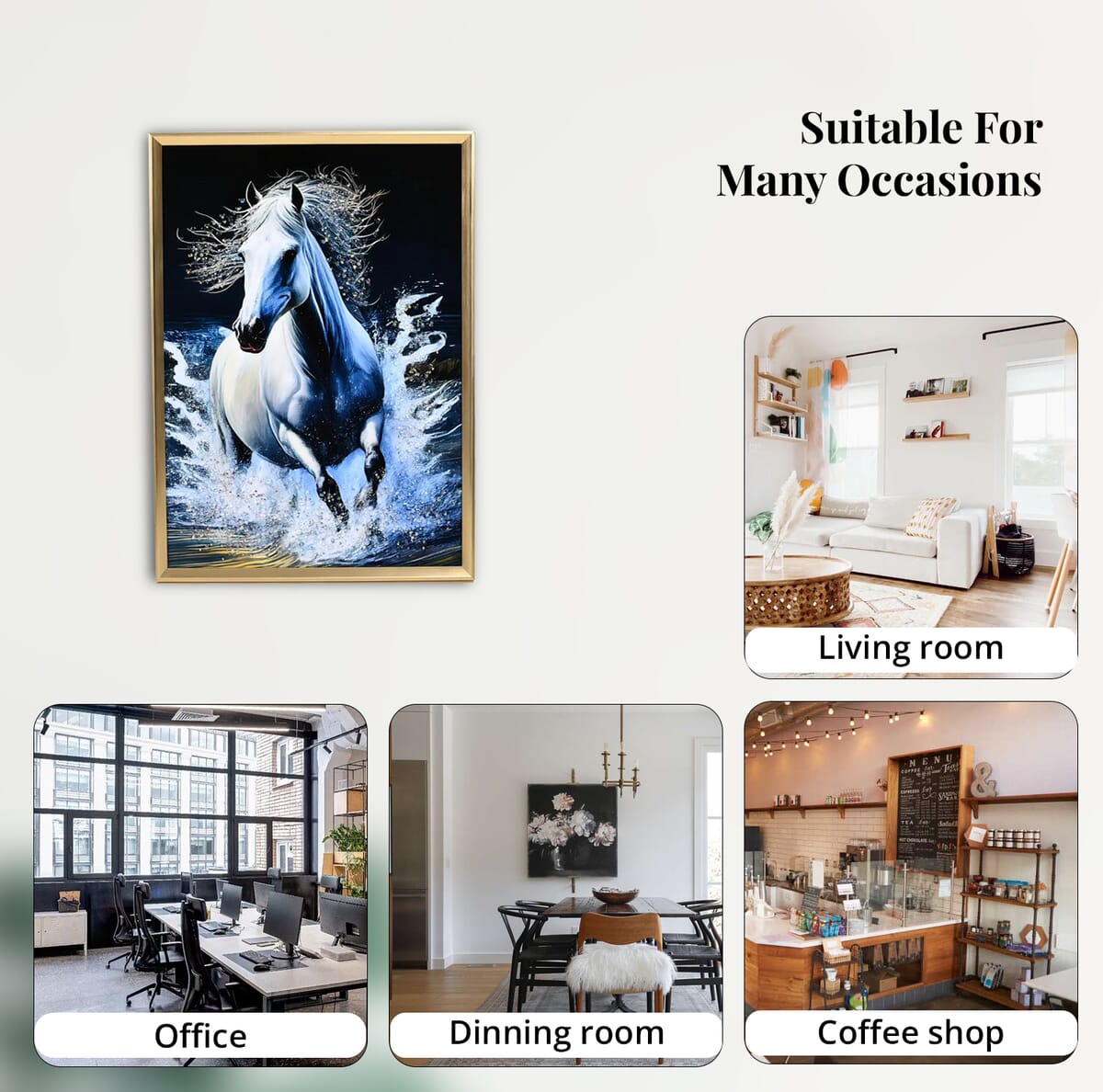 Horse Crystal Painting with Frame image number 5