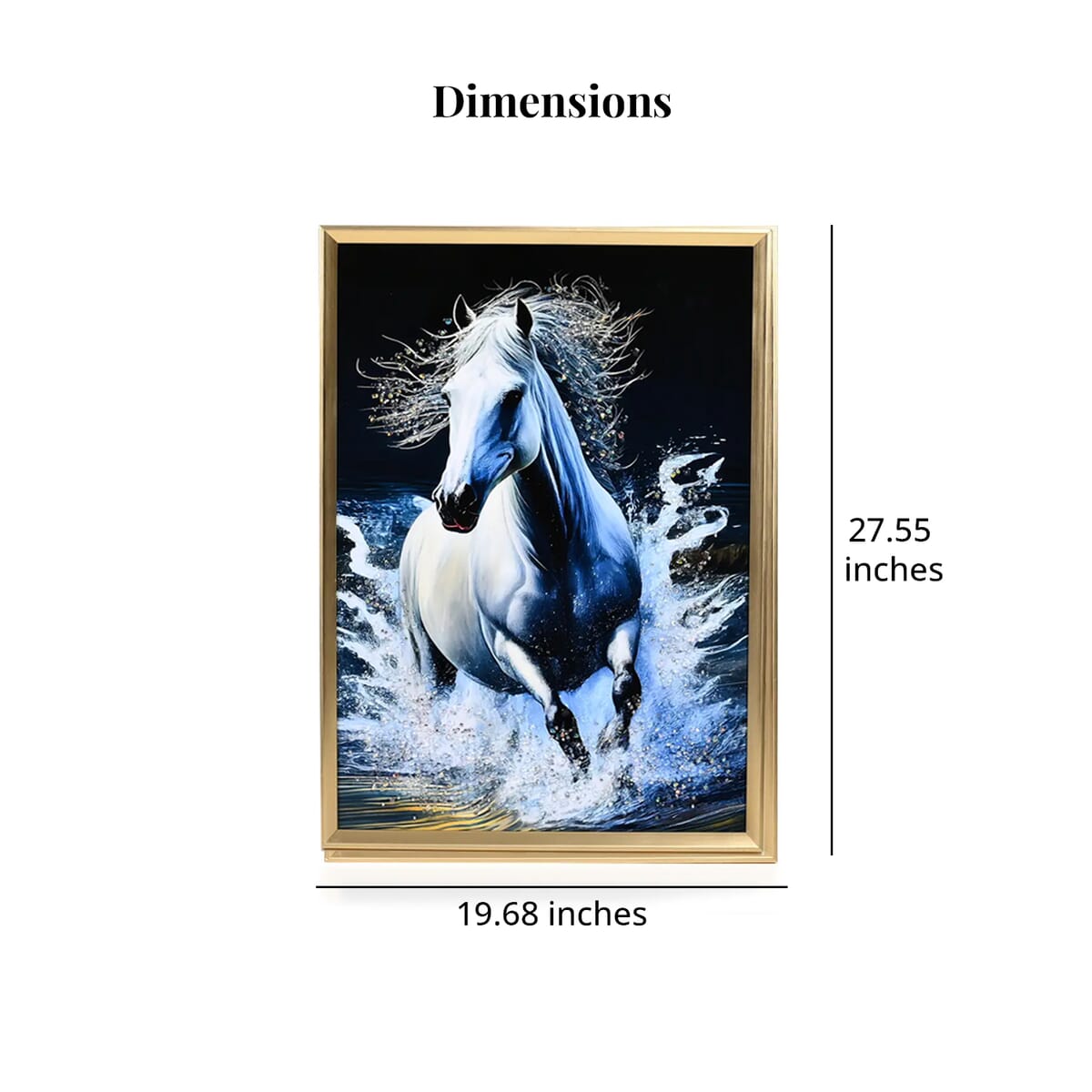 Horse Crystal Painting with Frame image number 6