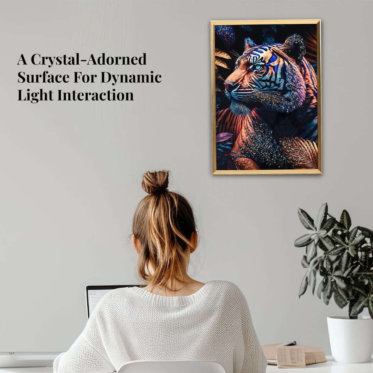 Tiger Crystal Painting with Frame image number 1