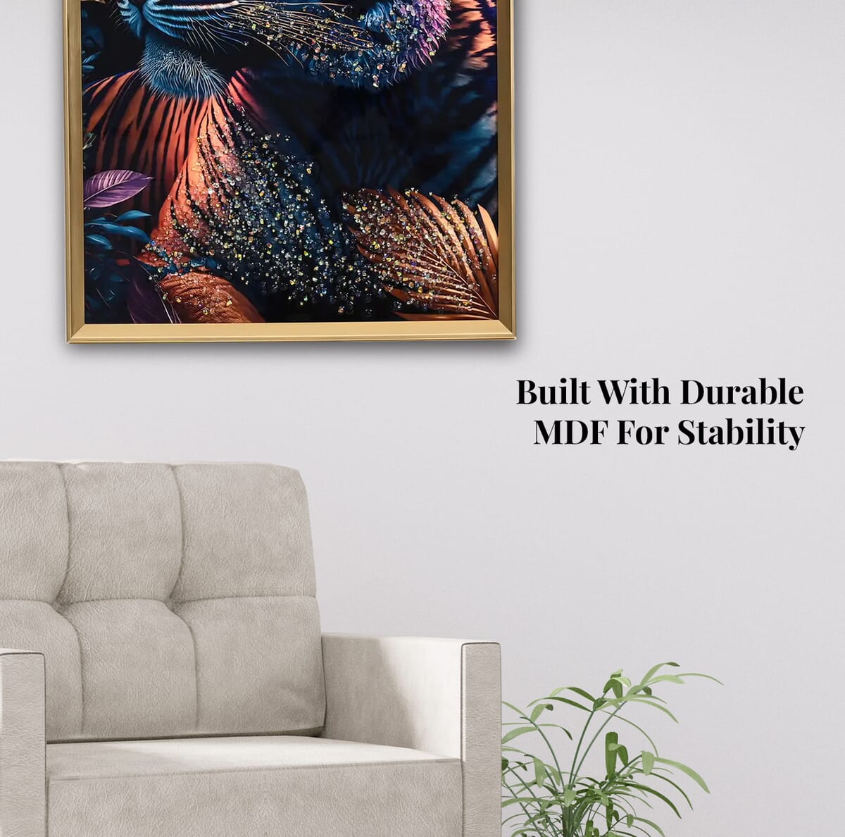 Tiger Crystal Painting with Frame image number 2