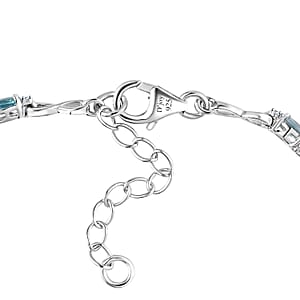 Betroka Blue Apatite and White Zircon 2.75 ctw Bracelet in Platinum Over Sterling Silver (6.50-8.00In)