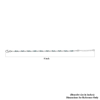 Betroka Blue Apatite and White Zircon 2.75 ctw Bracelet in Platinum Over Sterling Silver (6.50-8.00In)