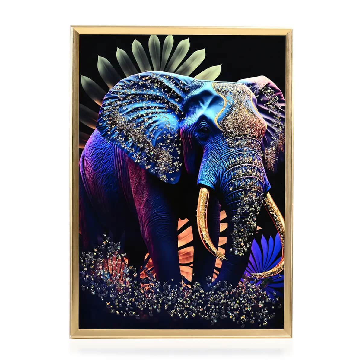 Elephant Crystal Painting with Frame image number 0