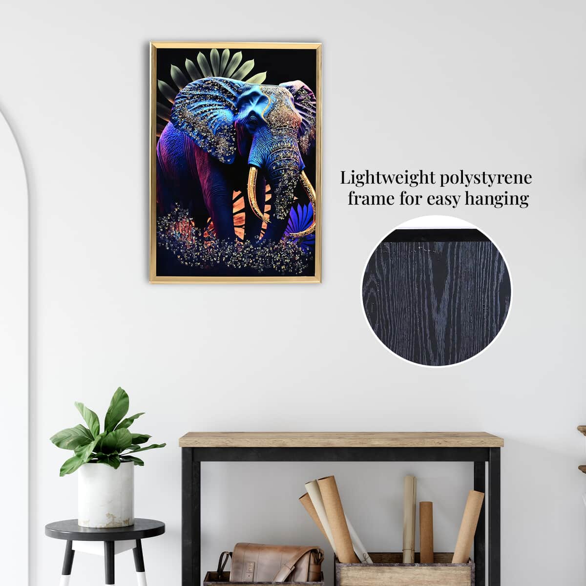 Elephant Crystal Painting with Frame image number 4