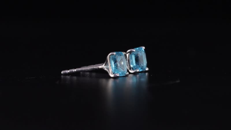 Betroka Blue Apatite Solitaire Stud Earrings in Platinum Over Sterling Silver 1.35 ctw