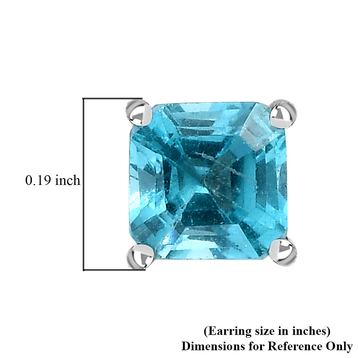 Betroka Blue Apatite Solitaire Stud Earrings in Platinum Over Sterling Silver 1.35 ctw