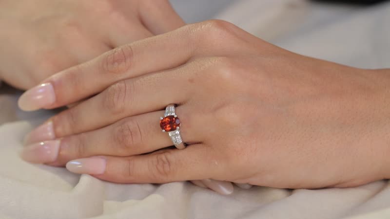 Santa Ana Madeira Citrine, White Zircon Ring in Platinum Over Sterling Silver (Size 10.0) 2.10 ctw