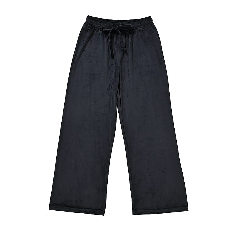 Black Velvet Elastic Waist Lounge Pant -One Size Missy