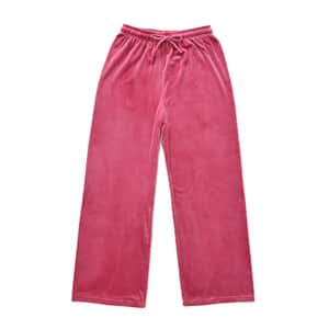 Pink Velvet Elastic Waist Lounge Pant -One Size Missy