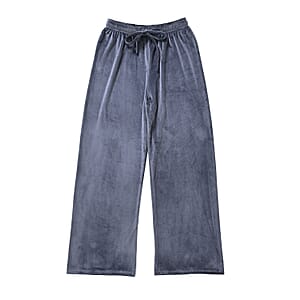 Gray Velvet Elastic Waist Lounge Pant -One Size Missy