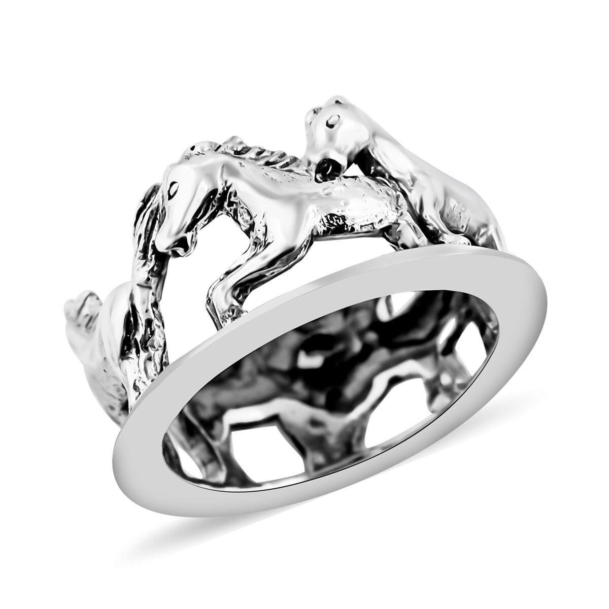 Bali Legacy Sterling Silver Horse Ring 6.07 Grams image number 0